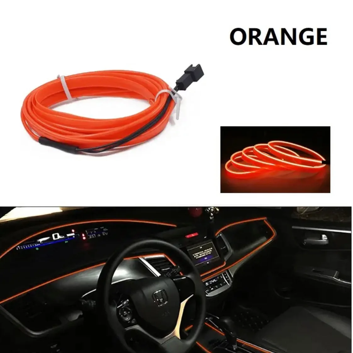 3 Meter Car Interior Led Strip Optic Fiber - Red Cigarette + Input — photo 4
