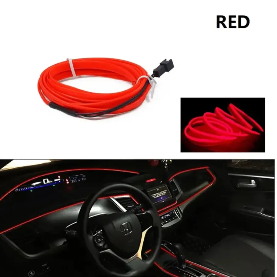 3 Meter Car Interior Led Strip Optic Fiber - Red Cigarette + Input β photo 7