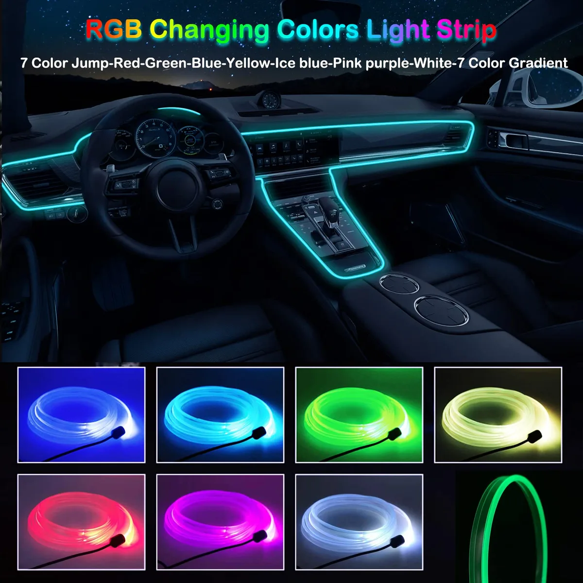 3 Meter Car Interior Led Strip Optic Fiber - Red Cigarette + Input