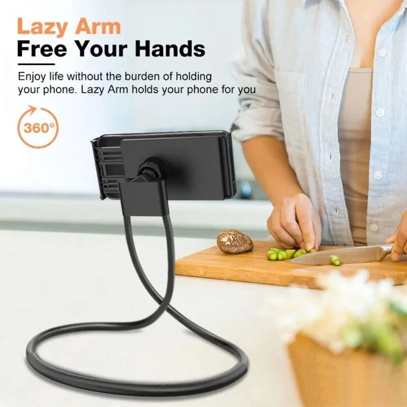 Flexible Mobile Phone Neck Holder - Black — photo 2