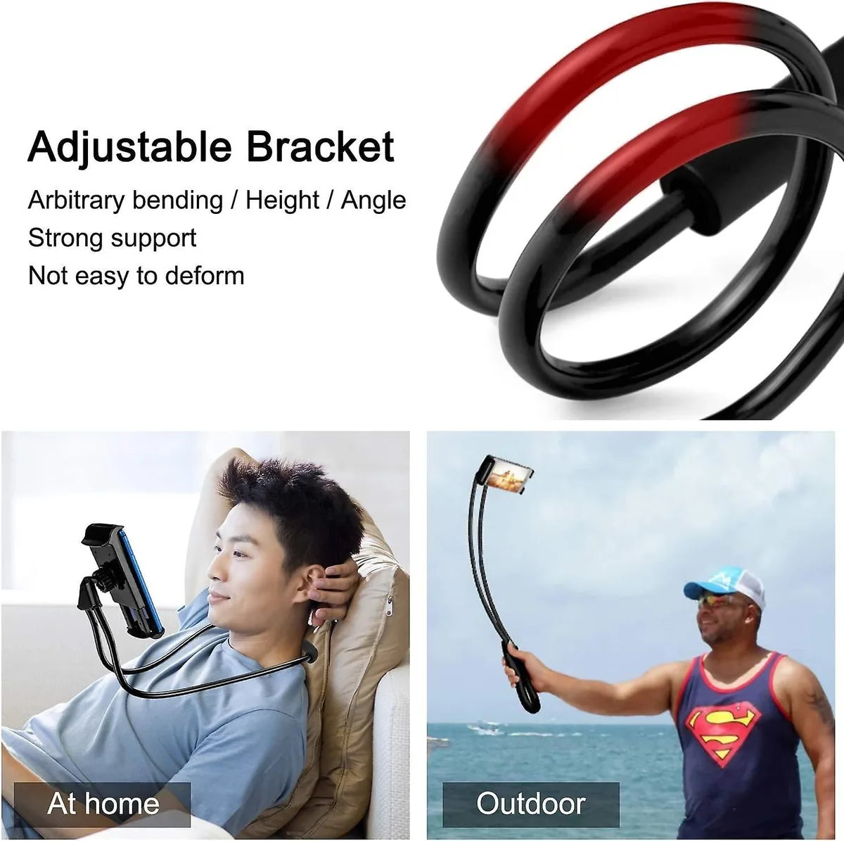 Flexible Mobile Phone Neck Holder - Black — photo 5