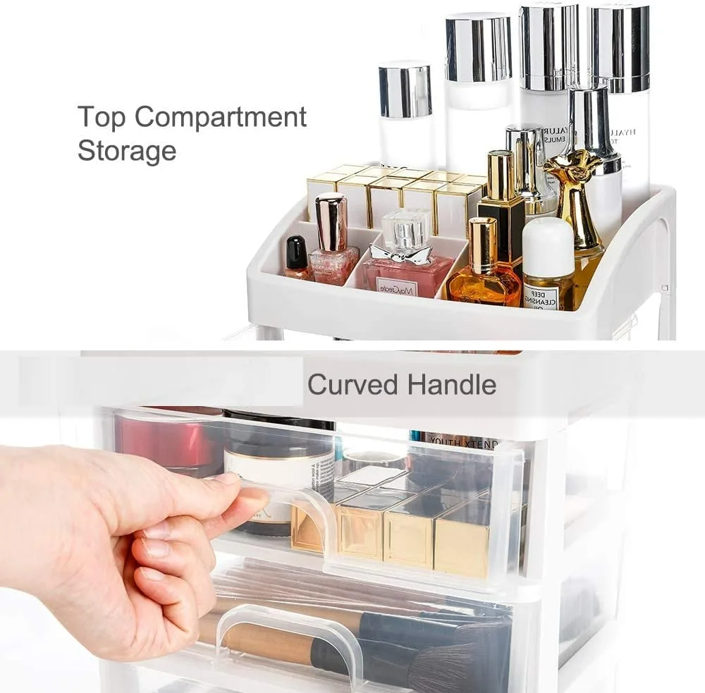 3 Layer Multipurpose Plastic Storage Drawer Box organizer for Kitchen tools, Office, Stationary, Jewellery, Make up, Cosmetics - Small — photo 2