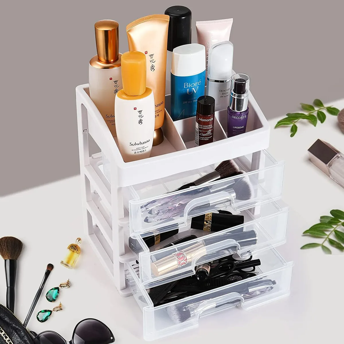 3 Layer Multipurpose Plastic Storage Drawer Box organizer for Kitchen tools, Office, Stationary, Jewellery, Make up, Cosmetics - Small β photo 4