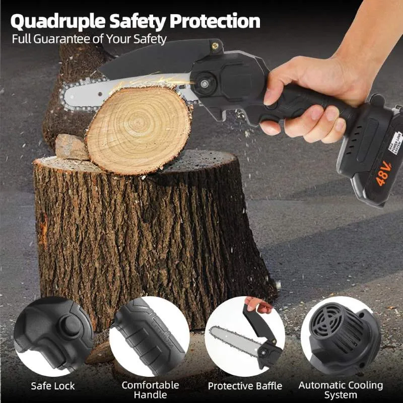 Cordless Handheld 48V Electric Chainsaw - X1 Battery 48V — photo 2