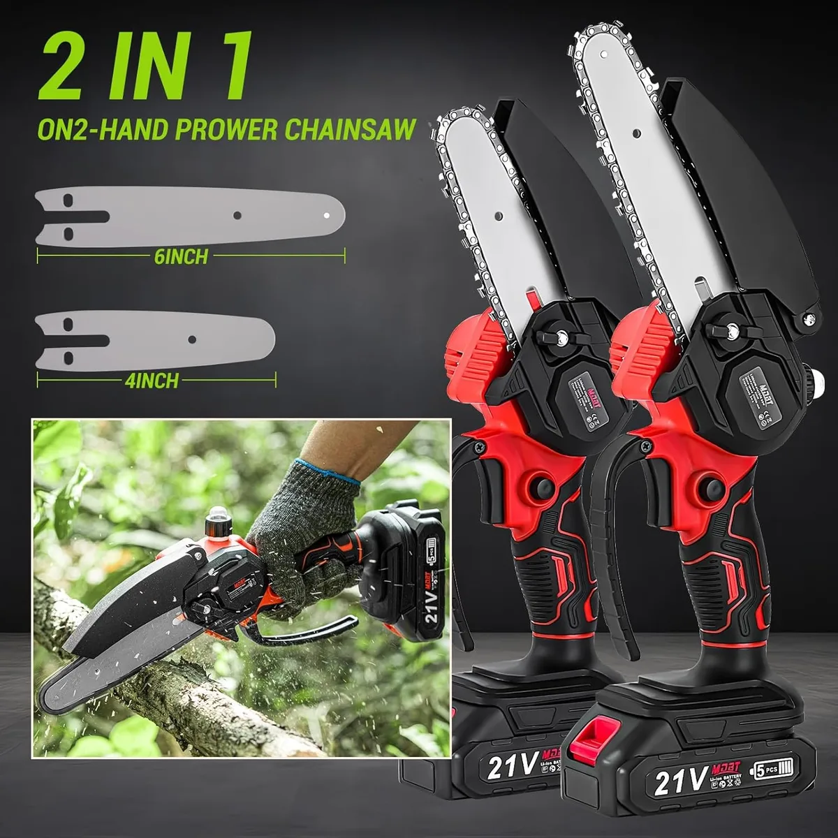 Cordless Handheld 48V Electric Chainsaw - X1 Battery 48V β photo 3