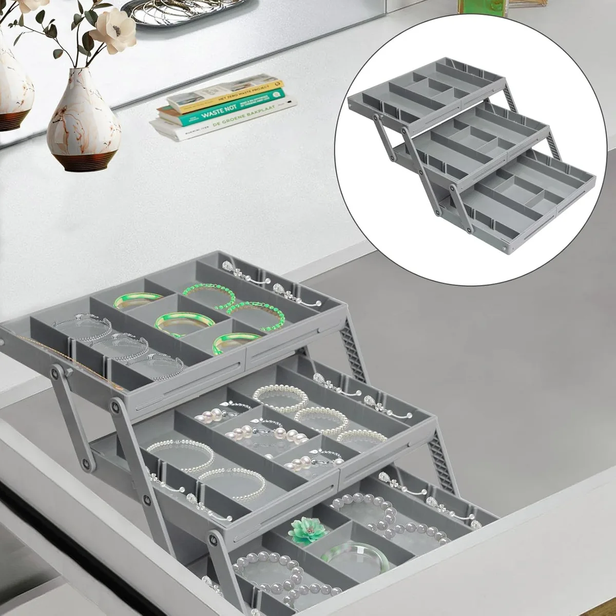 Expandable Multi Layer Storage Tray - 2 Layer