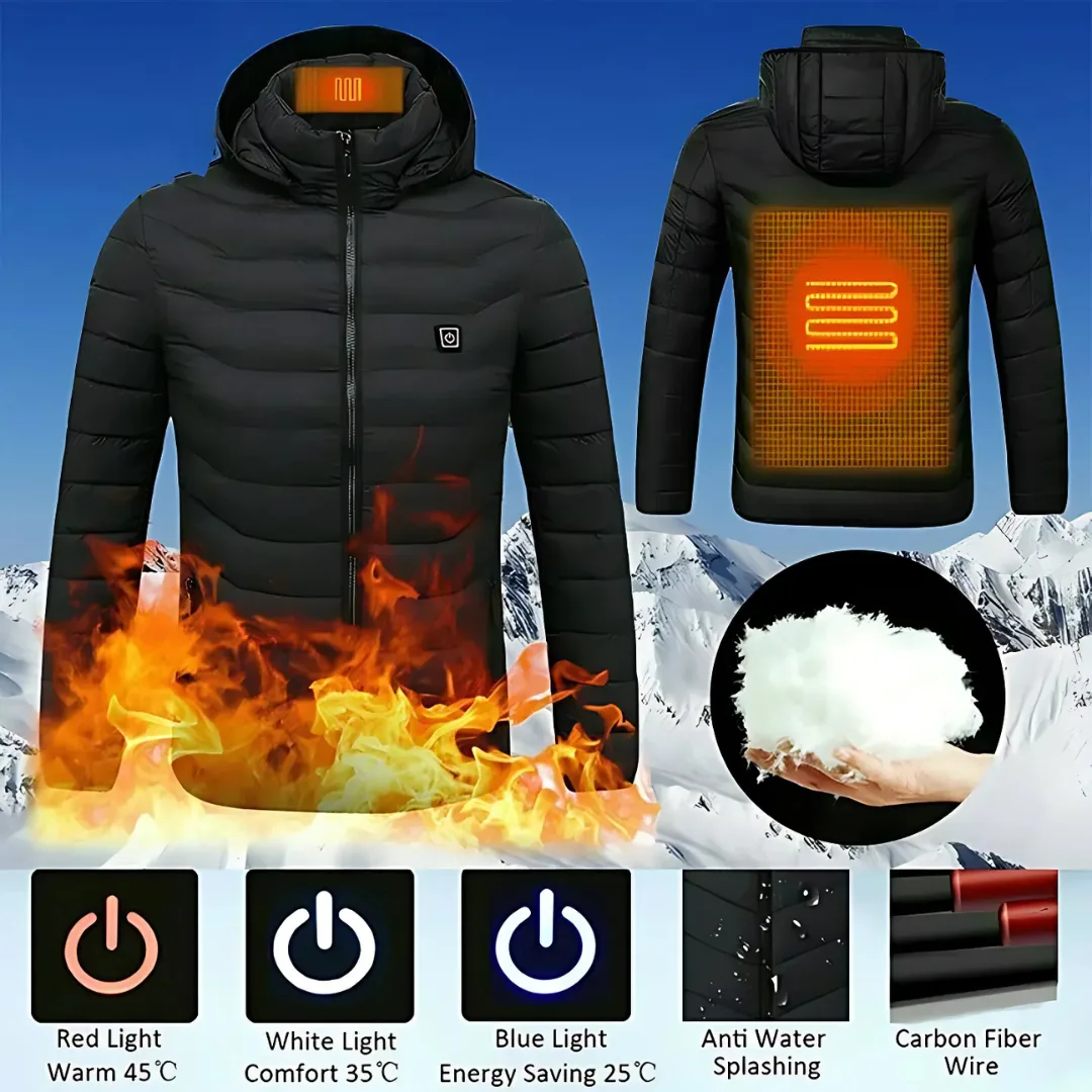 Heating Jacket Outdoor Coat USB Electric Heated Jackets - Black / Large / With 10000 Mah Powerbank — photo 2