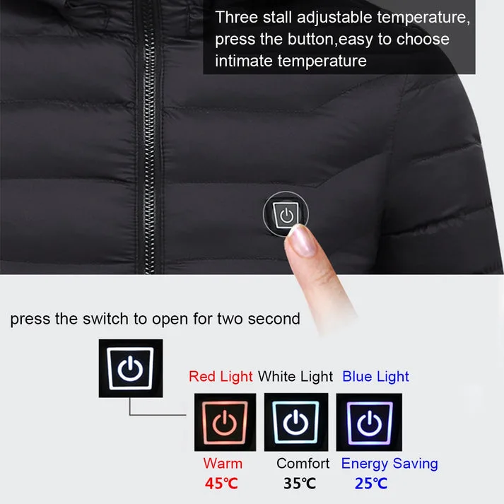 Heating Jacket Outdoor Coat USB Electric Heated Jackets - Black / Large / With 10000 Mah Powerbank — photo 5