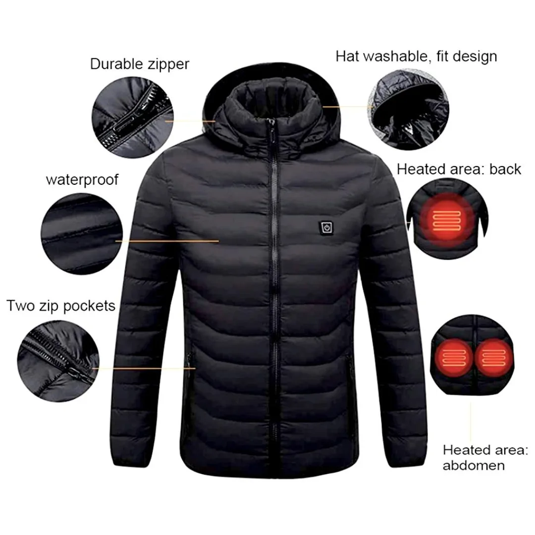 Heating Jacket Outdoor Coat USB Electric Heated Jackets - Black / Large / With 20000 Mah Powerbank — photo 4