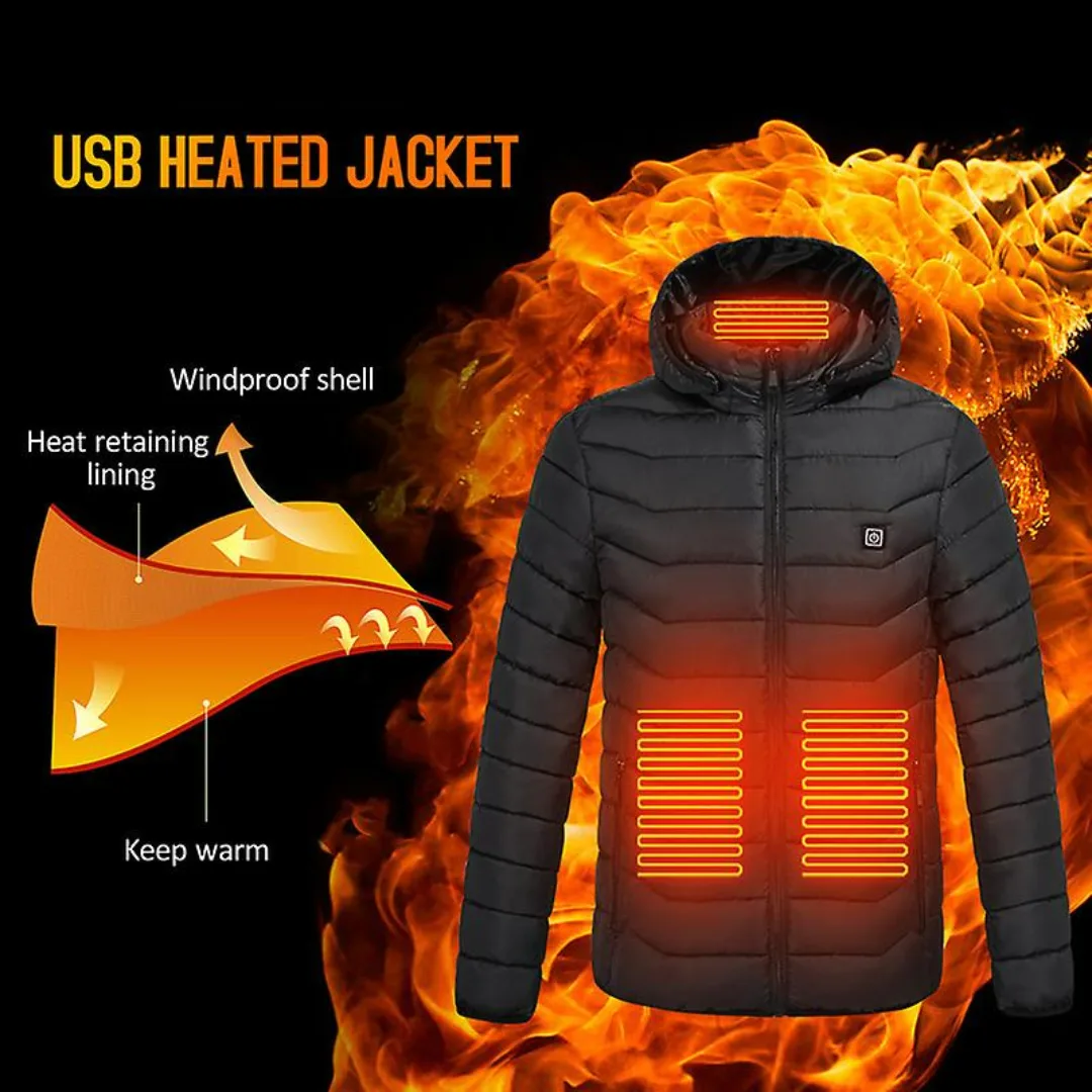 Heating Jacket Outdoor Coat USB Electric Heated Jackets - Red / Large / No Powerbank β photo 3