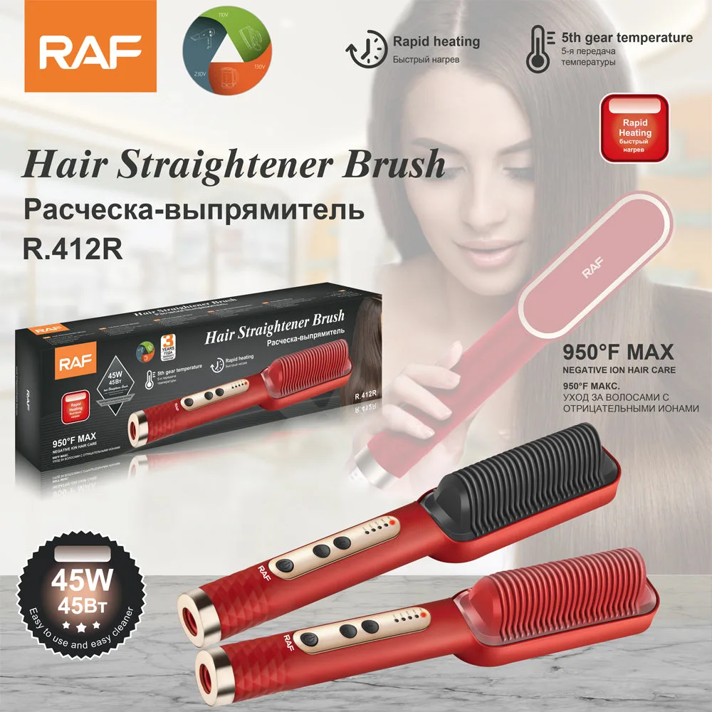 RAF Hair Straightener Brush 45W - blue