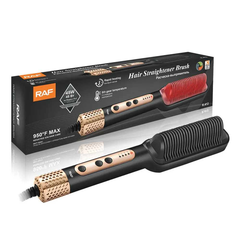 RAF Hair Straightener Brush 45W - red β photo 7