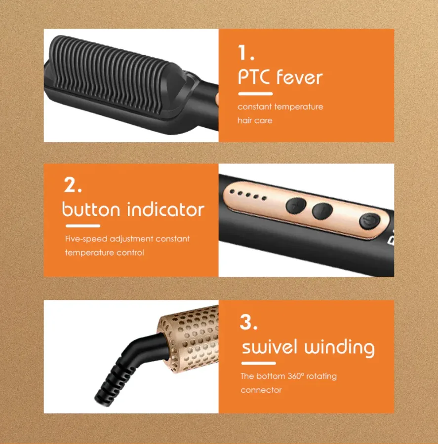 RAF Hair Straightener Brush 45W - green β photo 5