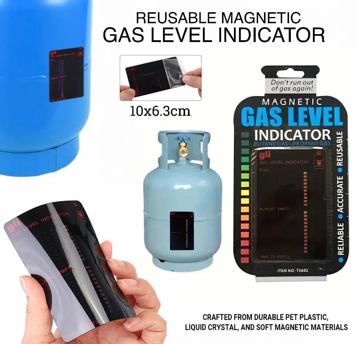Magnetic Gas Level Indicator Reusable Propane Fuel Level Indicators - 4 Pieces ( Save 50% )