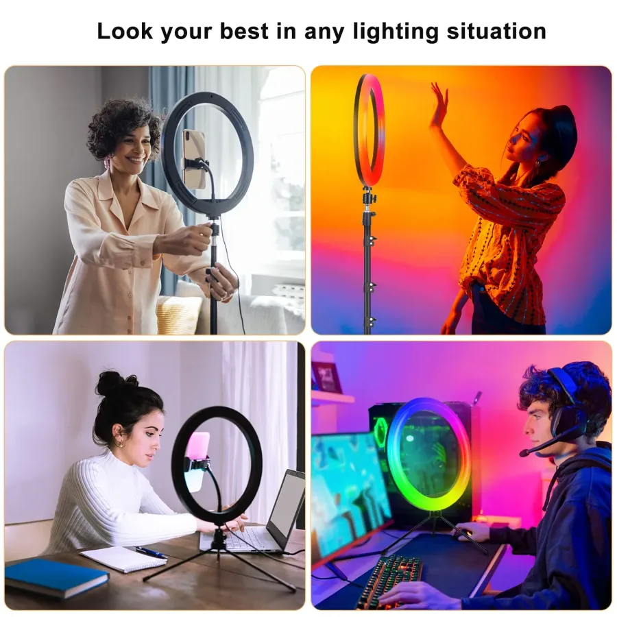 RGB Ring Light With 2.1 Meter Tripod - Rgb Ring Light 56cm With 2.1 Meter Tripo β photo 5