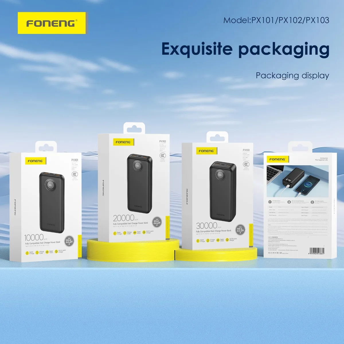 Foneng Power Bank High Quality - Power Bank Fast 20000mah White — photo 4