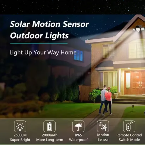 Solar Garden Wall Lights 108 LED 2 Or 3 Head Motion Sensing Technology - 3 Led — photo 5