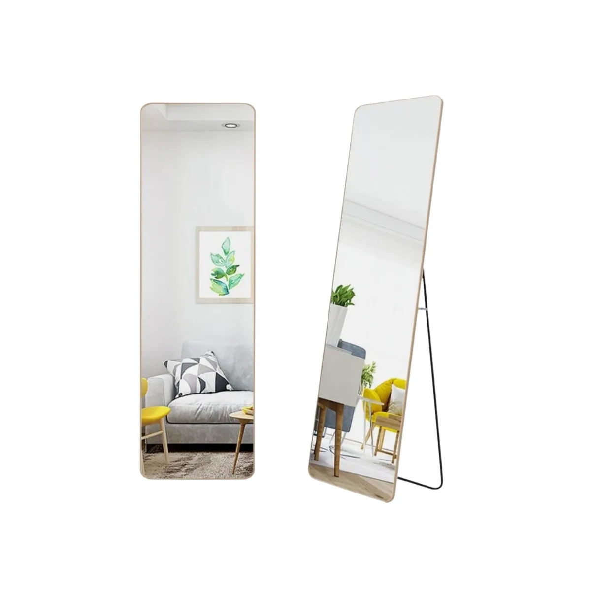 Mirror Standing Hanging Leaning Wall Bedroom - K-187 - Yellow/Gold — photo 5