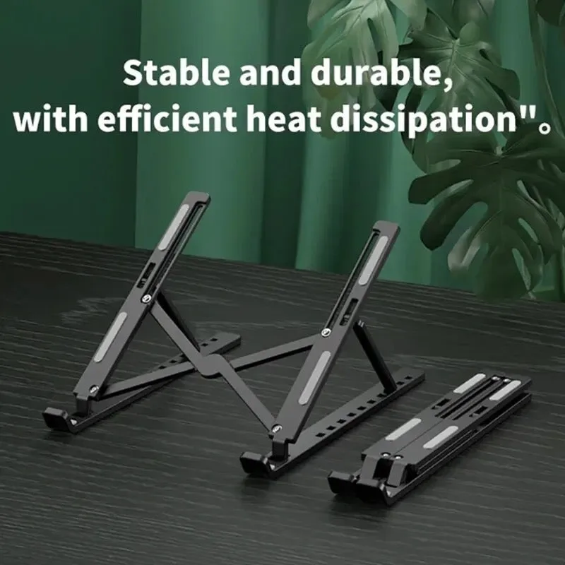 Great Quality Aluminum Adjustable Portable Laptop Stand - Black β photo 8