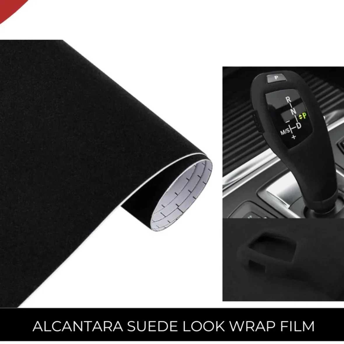 Alcantara Wrap Car Interior Design Decor - 45cm x 100cm Grey