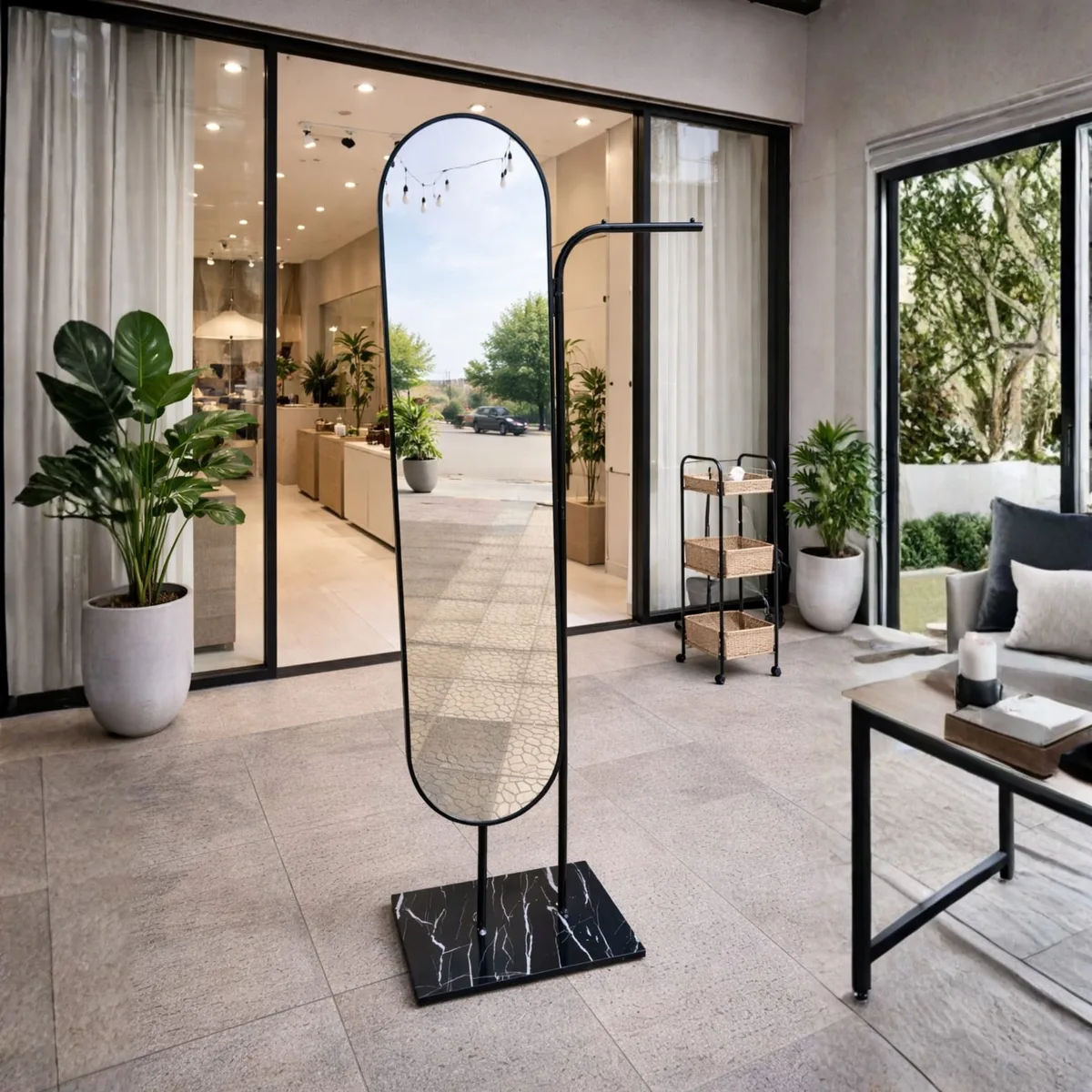 Mirror Standing Hanging Leaning Wall Bedroom - K-188-Black — photo 6