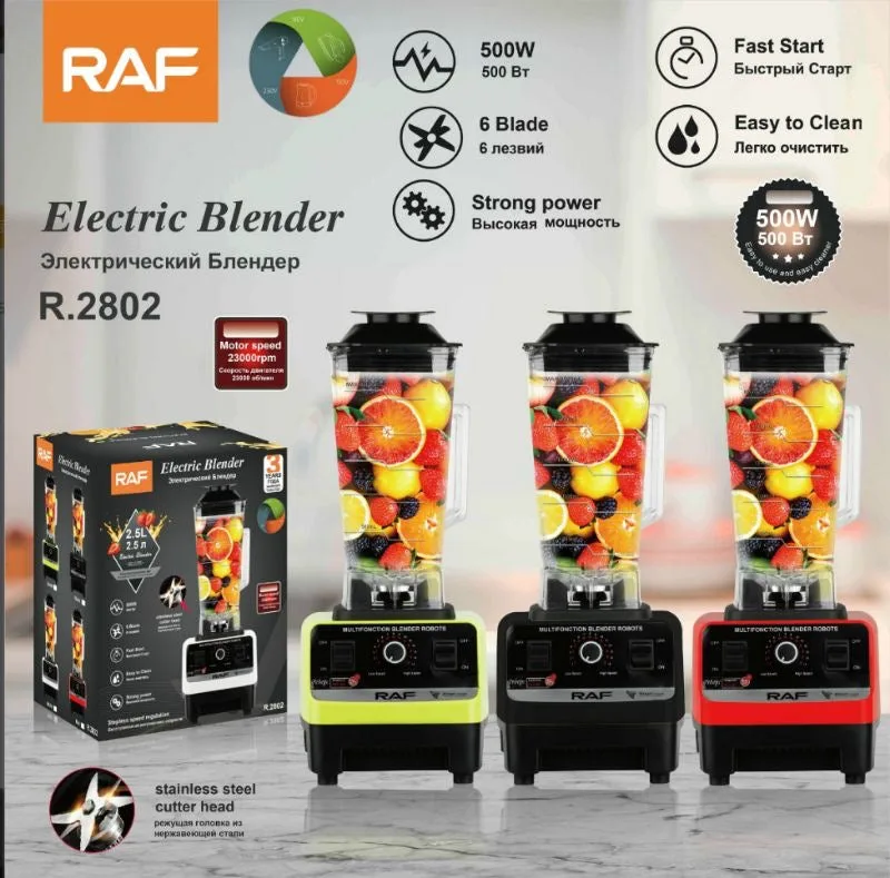 Raf Industrial Electric Blender 2 Litre 2400W Crush Ice - R2802 - Red