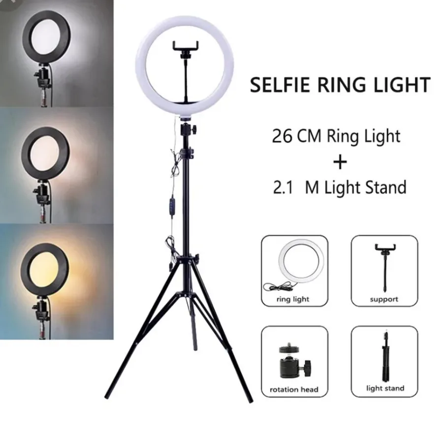 Ring Light With All Sizes 26cm 30cm 33cm 36cm 46cm With Tripod - 45cm With 2.1m Tripod — photo 2