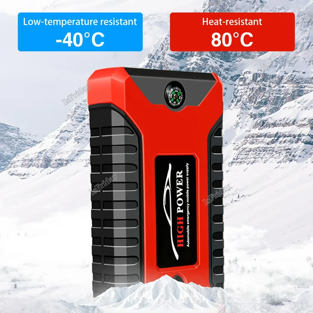 Portable Car Jump Starter Power Bank, Battery Booster Charger, Starting Device, Auto Emergency, Lighting Start-up, 12V - Jump starter + tire inflator β photo 6