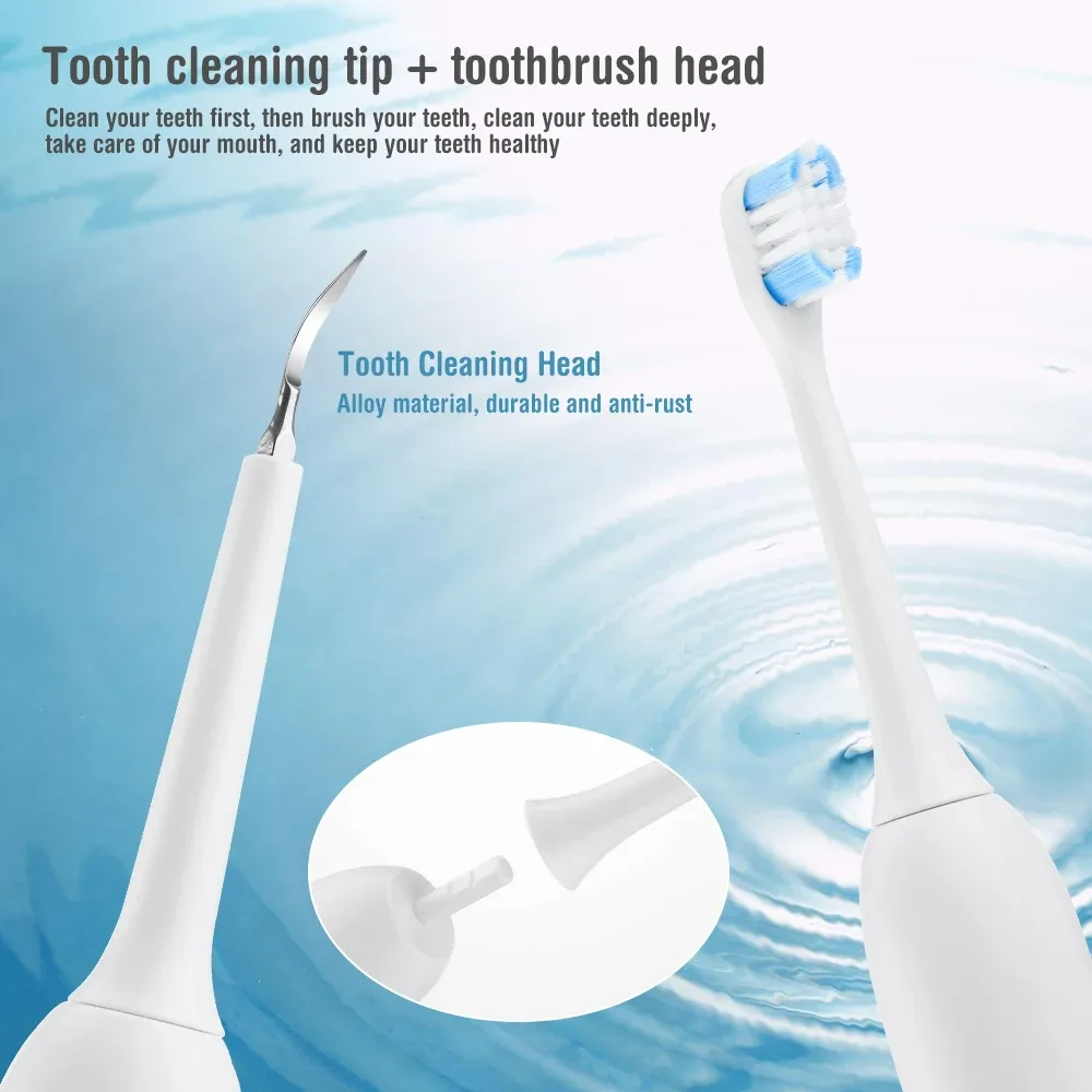 Electric Teeth Cleaner 2 in 1 Electric Teeth with Toothbrush Head - Green β photo 3