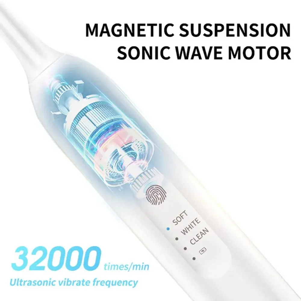 Electric Teeth Cleaner 2 in 1 Electric Teeth with Toothbrush Head - Pink — photo 5