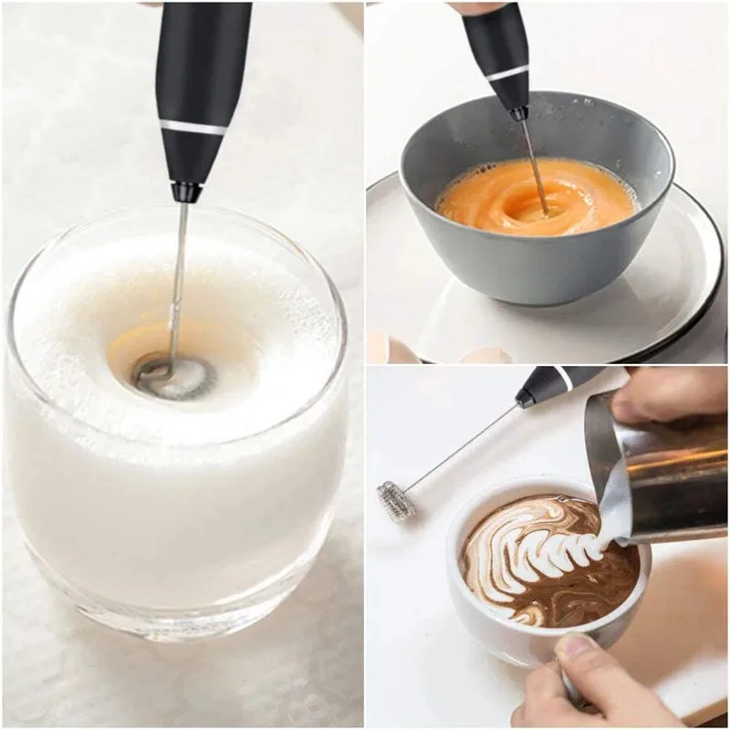 Portable Electric Milk Frothers Rechargeable for Coffee Mixer Cream mixer - White — photo 5