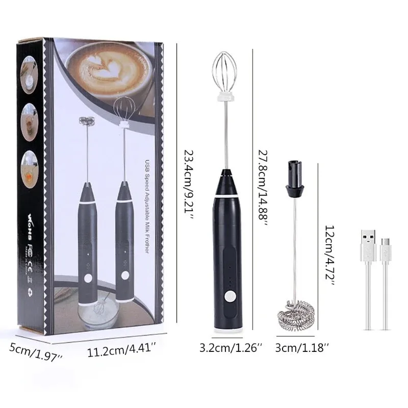 Portable Electric Milk Frothers Rechargeable for Coffee Mixer Cream mixer - White β photo 6