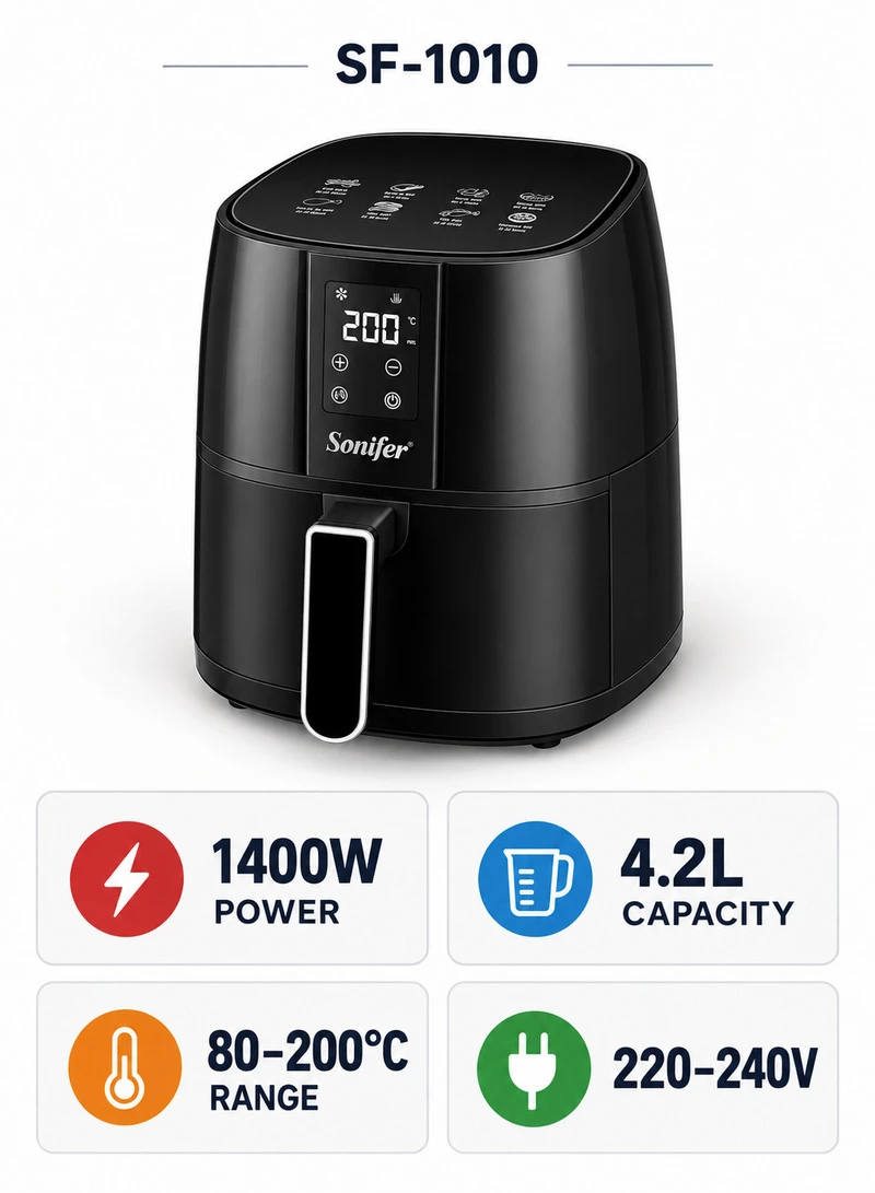 Electric Air Fryer 360-degree Hot Air Circulation with LCD Screen Panel — photo 4