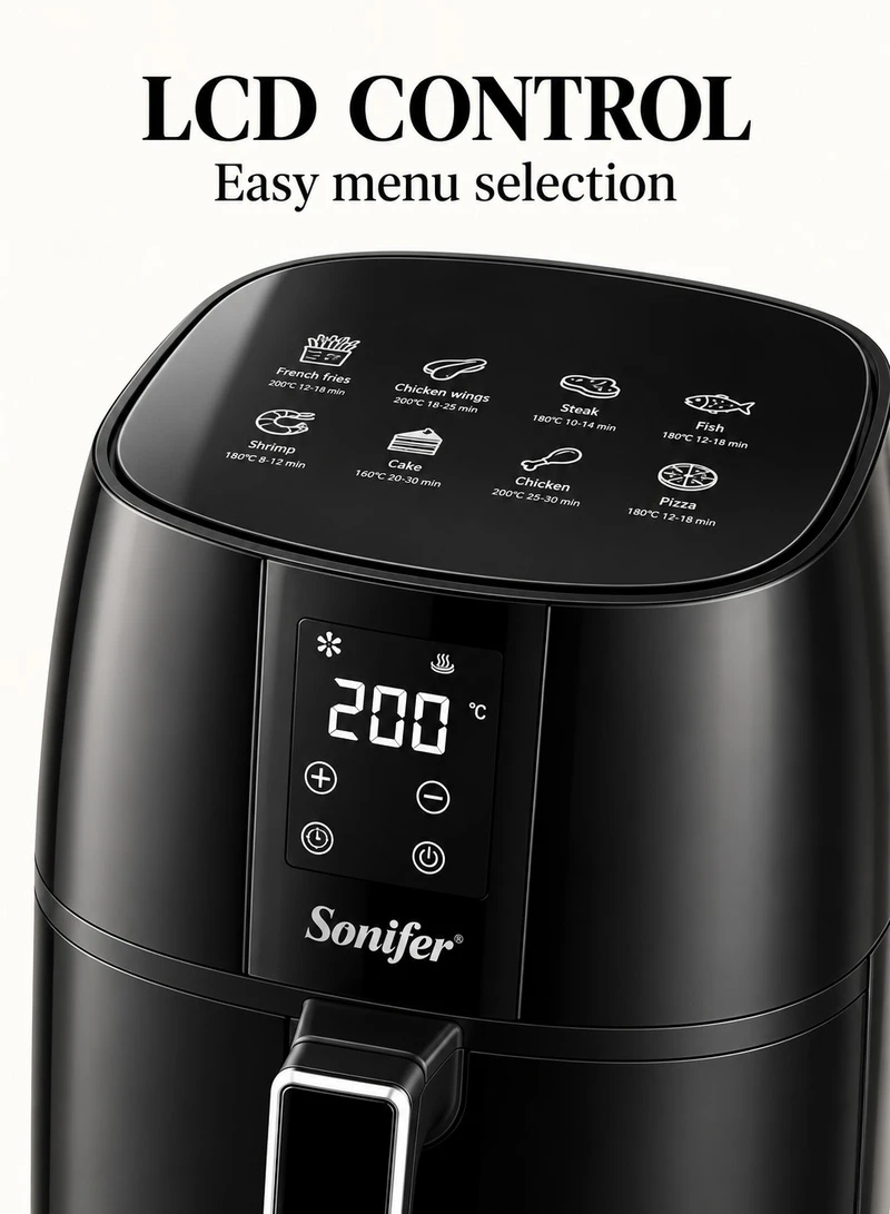 Electric Air Fryer 360-degree Hot Air Circulation with LCD Screen Panel β photo 5