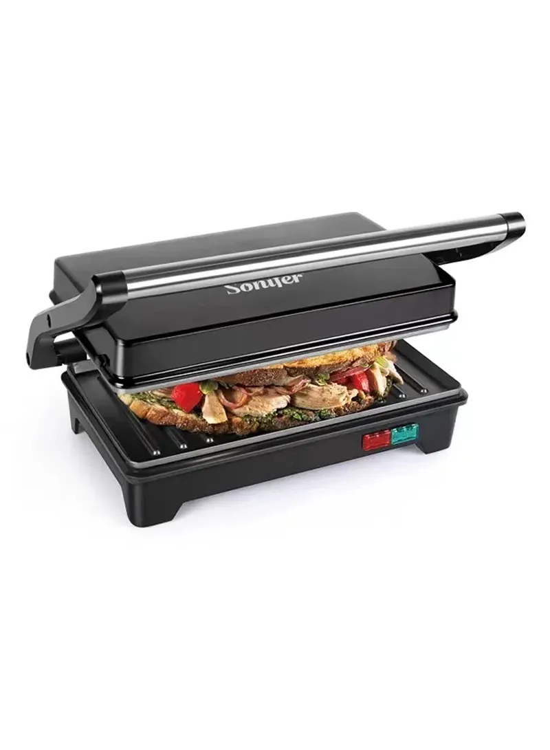 Non-Stick Stainless Steel Electric Grill, Adjustable Temperature Control Electric Grill — photo 2
