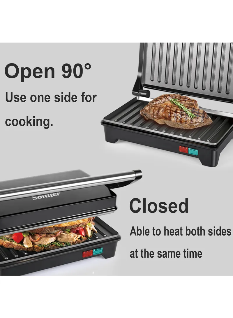 Non-Stick Stainless Steel Electric Grill, Adjustable Temperature Control Electric Grill — photo 6