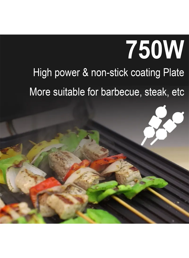 Non-Stick Stainless Steel Electric Grill, Adjustable Temperature Control Electric Grill β photo 8