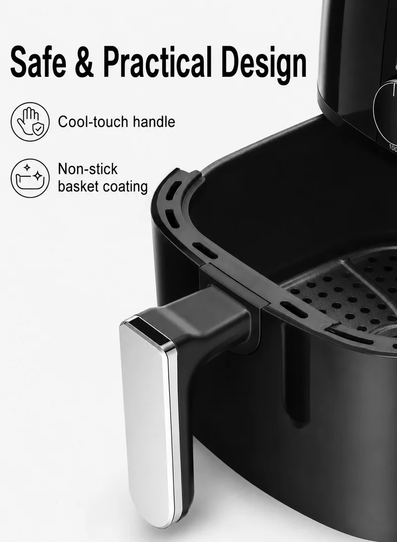 Manual Air Fryer With Adjustable Temperature & Timer – Black — photo 4