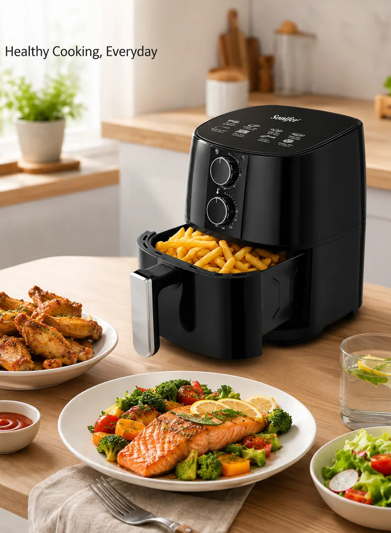 Manual Air Fryer With Adjustable Temperature & Timer – Black — photo 7