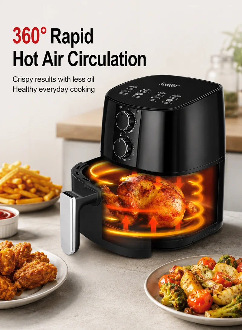 Manual Air Fryer With Adjustable Temperature & Timer – Black — photo 8