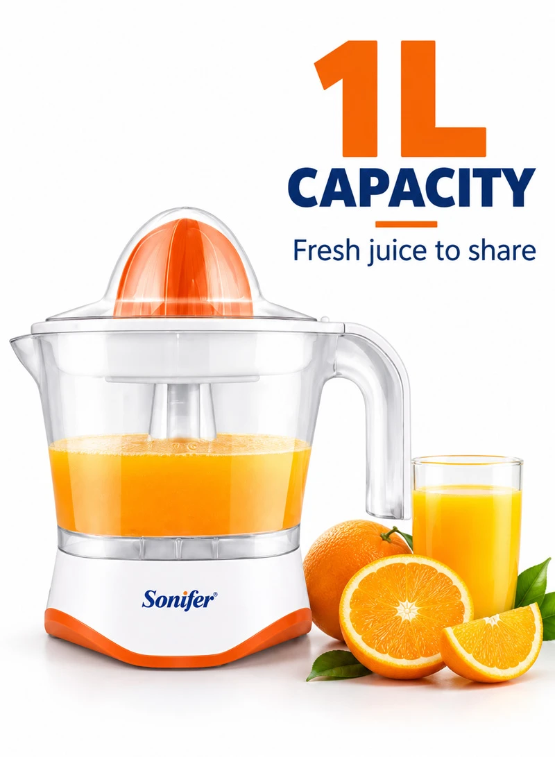 1L 25W Electric Citrus Juicer with Bidirectional Rotation & Pulp Control - Orange — photo 2