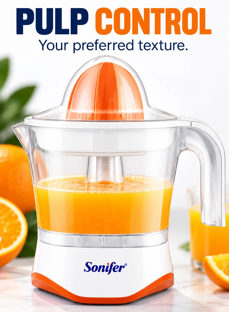 1L 25W Electric Citrus Juicer with Bidirectional Rotation & Pulp Control - Orange β photo 7