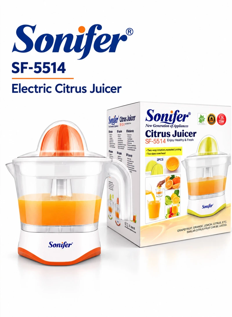 1L 25W Electric Citrus Juicer with Bidirectional Rotation & Pulp Control - Orange — photo 9