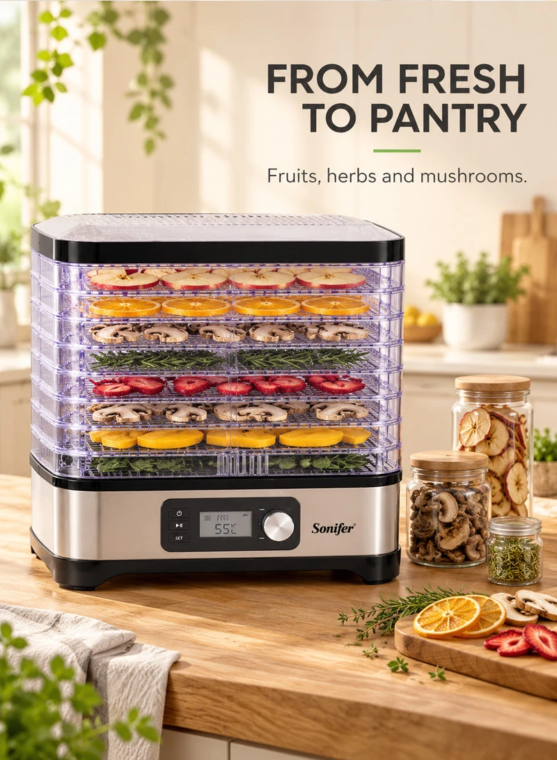 8-Layer Food Dehydrator Dryer with Trays, Adjustable Temperature Food Dehydrator — photo 2