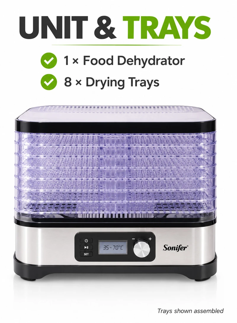 8-Layer Food Dehydrator Dryer with Trays, Adjustable Temperature Food Dehydrator β photo 3