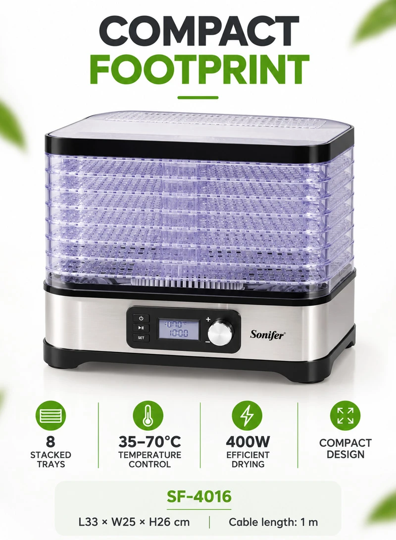 8-Layer Food Dehydrator Dryer with Trays, Adjustable Temperature Food Dehydrator — photo 4