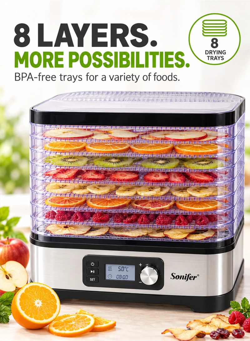 8-Layer Food Dehydrator Dryer with Trays, Adjustable Temperature Food Dehydrator — photo 5