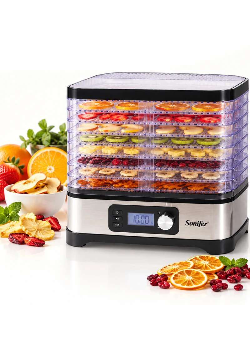 8-Layer Food Dehydrator Dryer with Trays, Adjustable Temperature Food Dehydrator