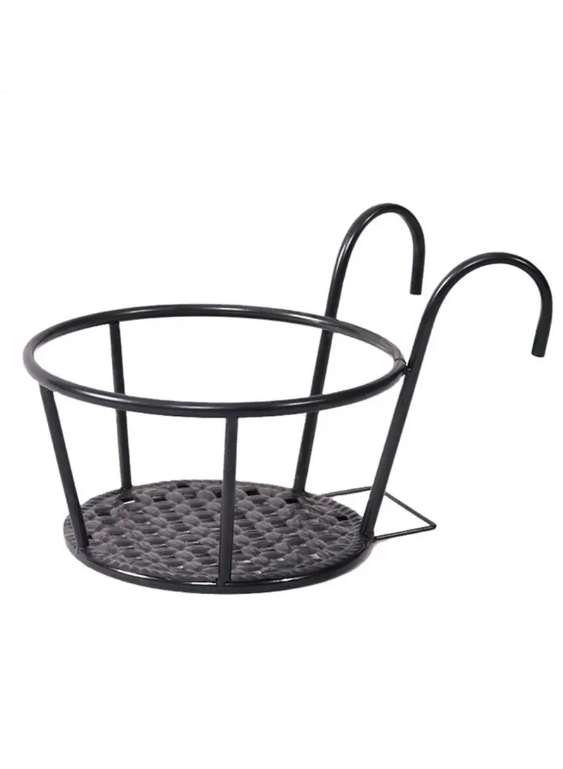 Basket Flower Pot Holder For Patio Balcony Porch Fence - White — photo 7
