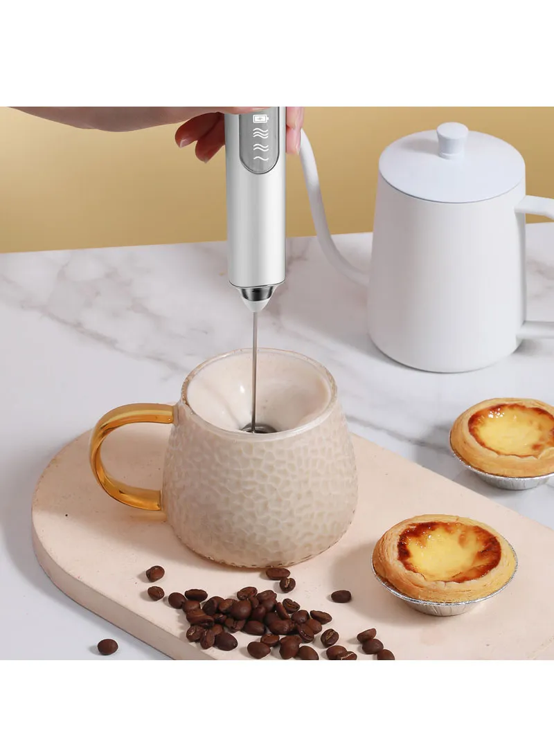 USB Rechargeable Automatic 1200mA Electric Handheld 3-Speed Foam Maker Food Frother & Whisker — photo 4